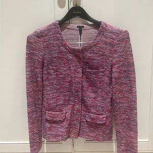 J. Crew Pink and Blue Tweed Blazer
